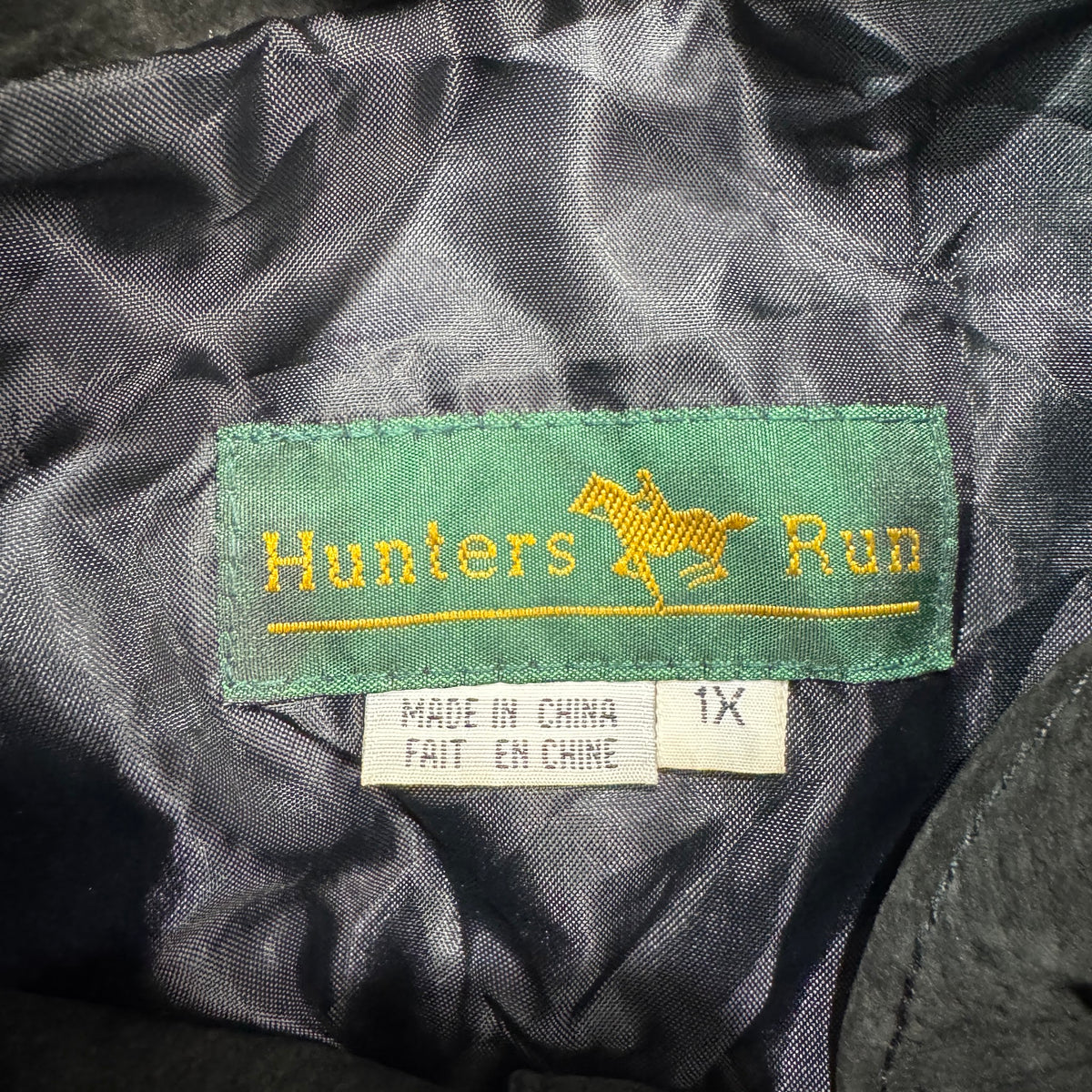 Vintage 90s Hunters Run Black Suede Fringe Beaded Button Front Shirt Jacket Made in China Womens 1X