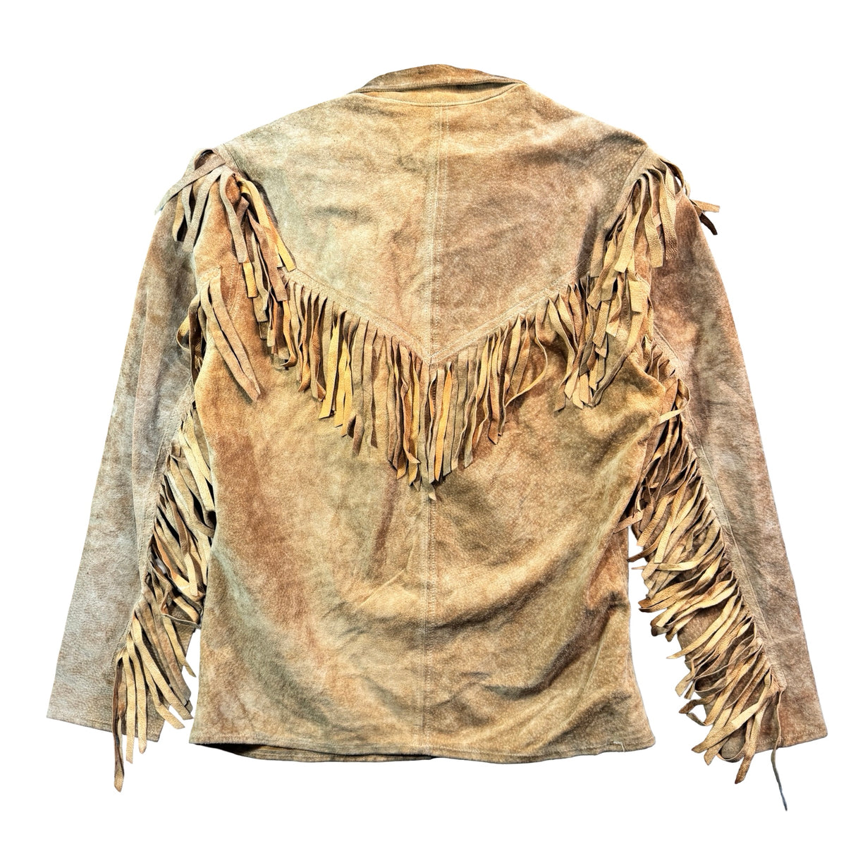 Australian Leathercraft tan suede fringe jacket back