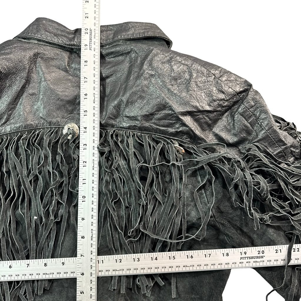 Scully black leather jacket measurements