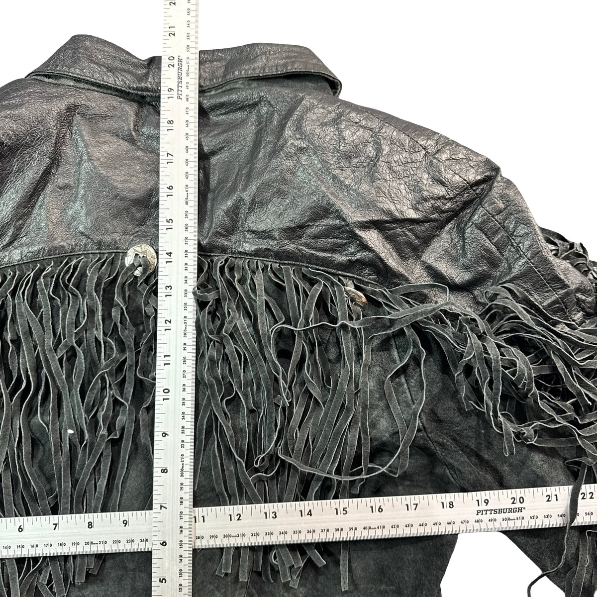 Scully black leather jacket measurements
