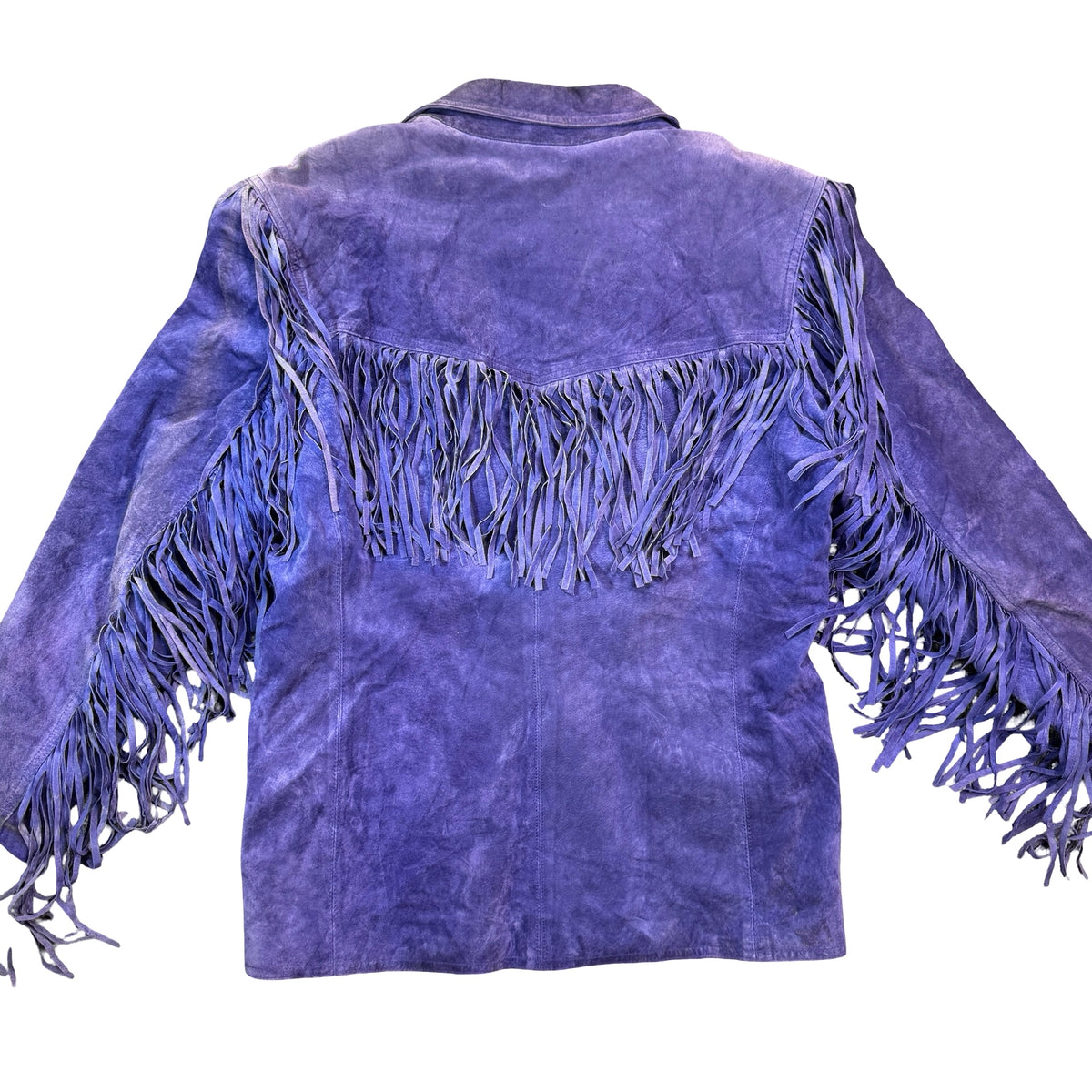 Vintage 80s-90s Winlit Western Cowgirl Purple Suede Fringe Blazer Jacket Womens L