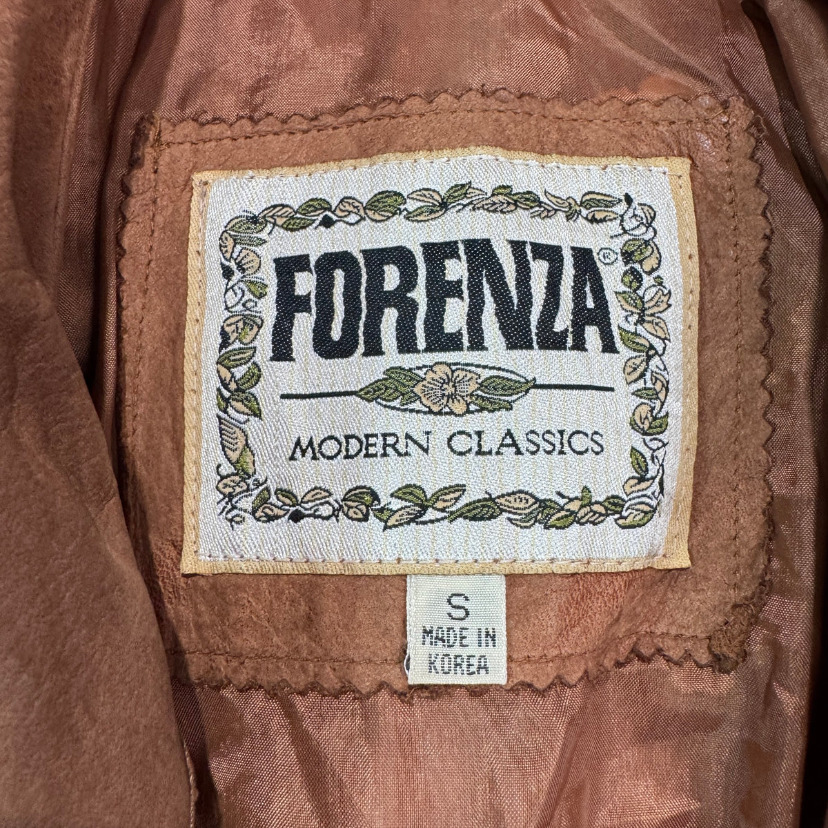 Vintage 80s-90s Forenza Tan Suede Fringe Belted Western Jacket Made in Korea Womens S