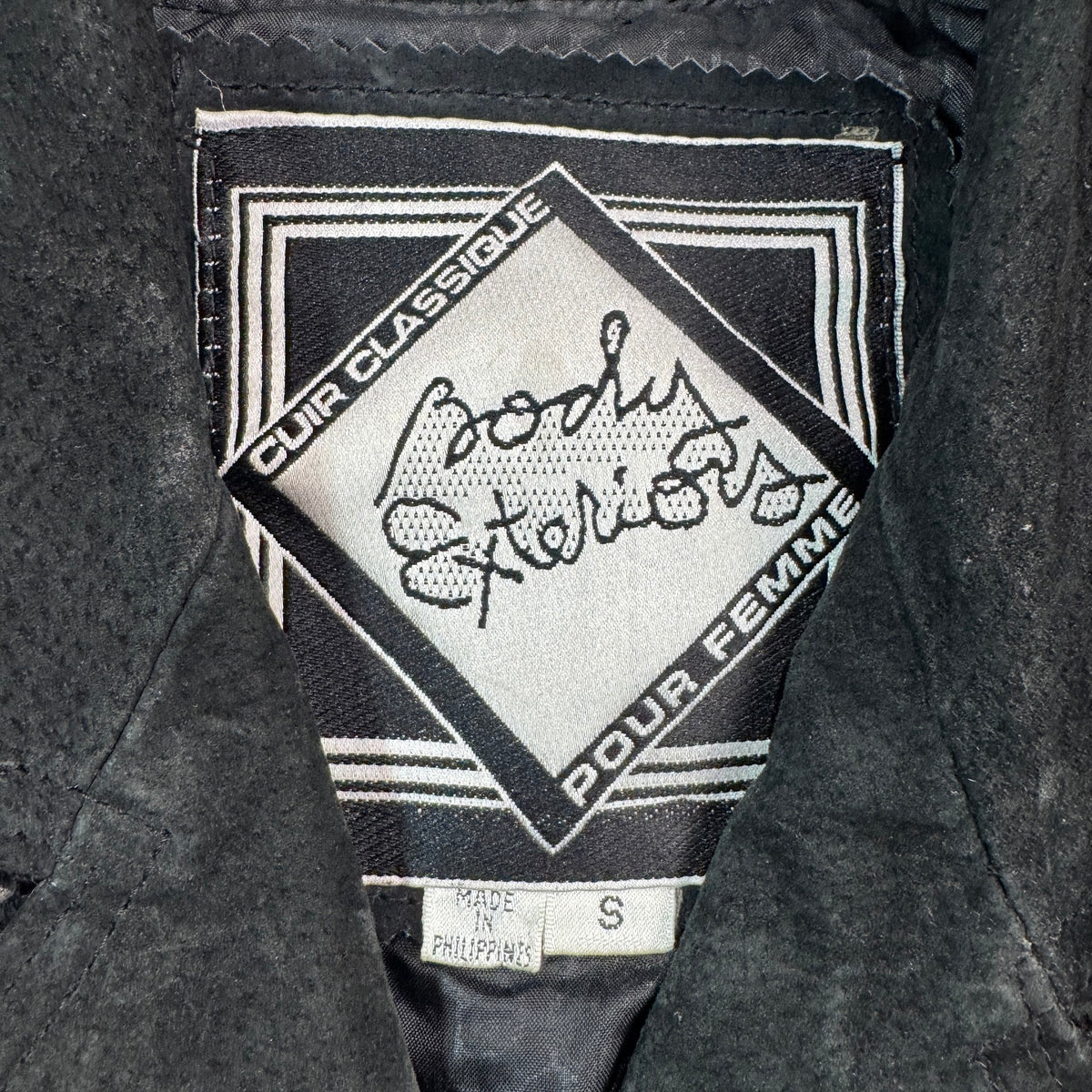 Vintage 80s-90s Body Exteriors Black Suede Fringe Concho Cropped Western Jacket Womens S