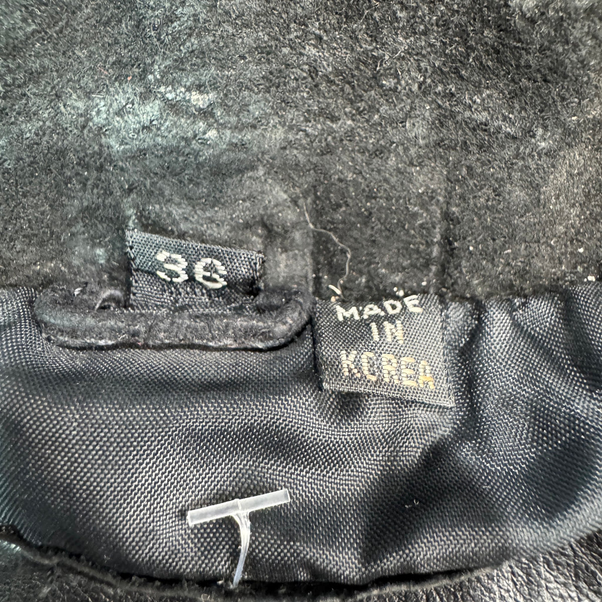 Size 36 made in Korea tag