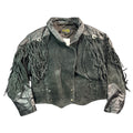 Vintage Scully black leather concho fringe jacket front