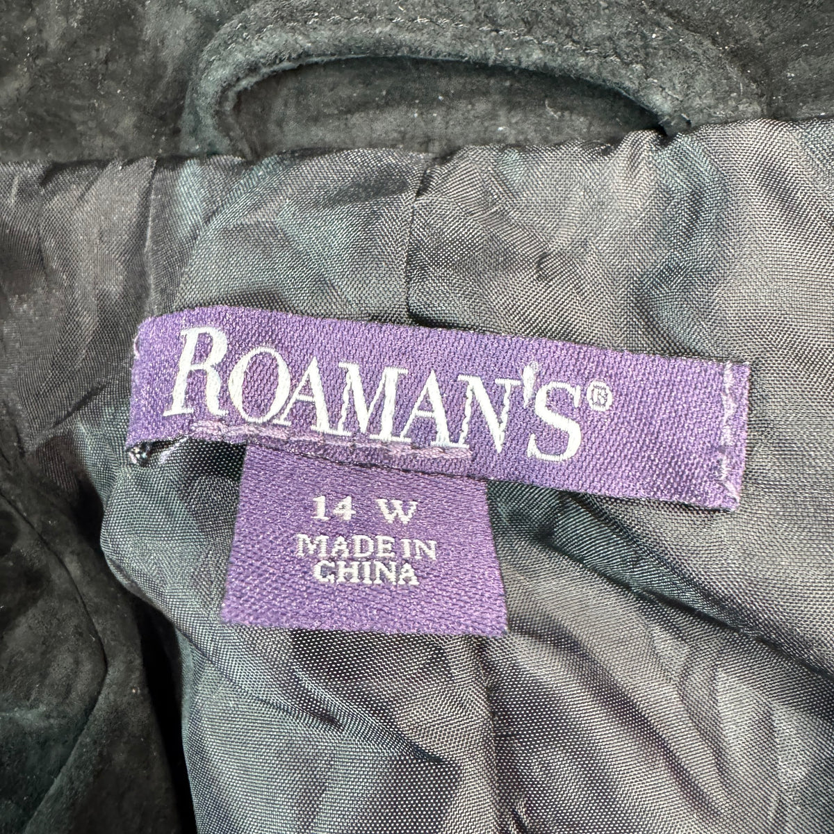 Vintage Roaman's Black Suede Fringe Western Blazer Jacket Womens Plus 14W