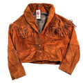 Vintage Sardar London rust suede fringe western jacket, front view