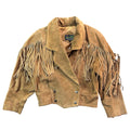 Vintage New York Classics tan suede fringe concho jacket front