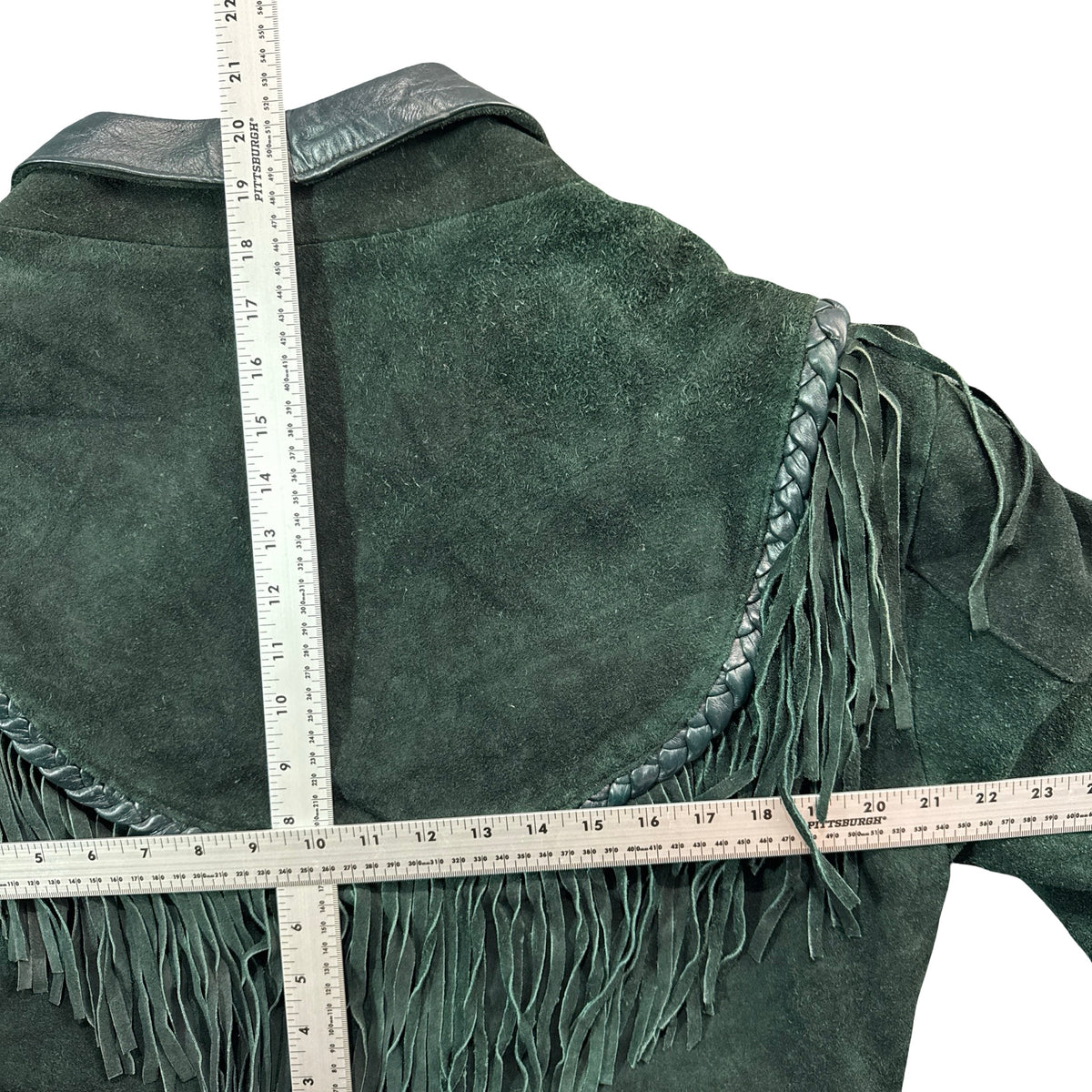 Putnam Leathers green suede jacket measurements