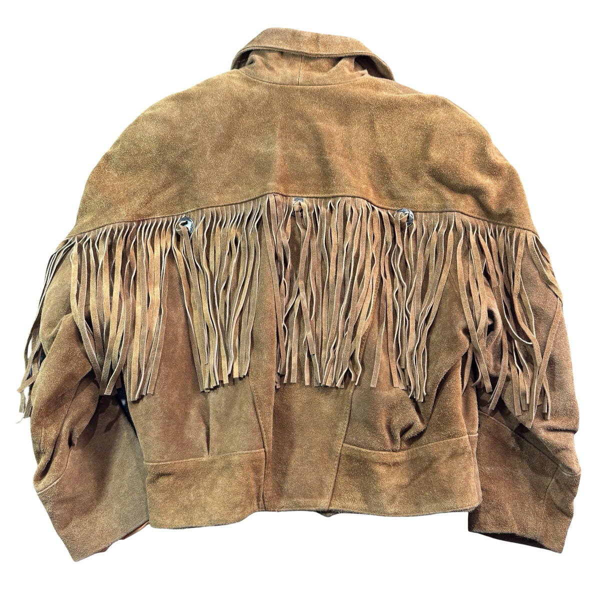 Suede fringe concho jacket back