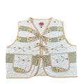Sage Embroidered Wedding Ring XL quilted vest rework, front