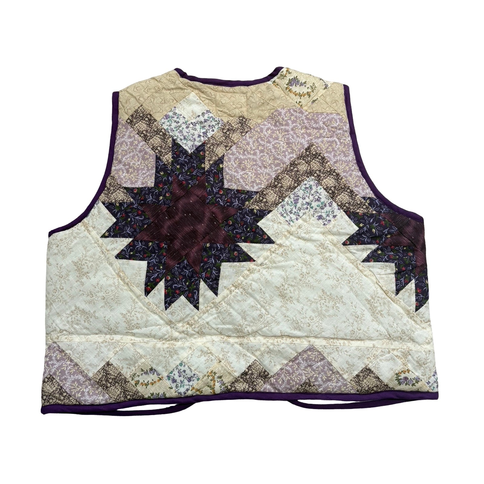 Geometric Purples Quilted Vest Reworks