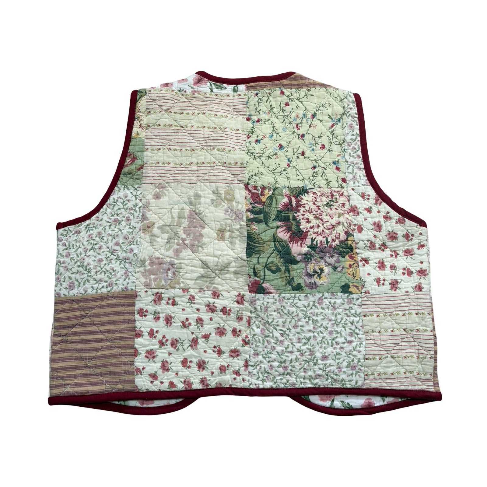 Dainty Florals Small Quilted Vest Rework