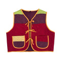 Warm Satin Colorblock Medium Quilted Vest Rework