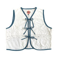 Turquoise Lace Small Linen Tie Top Rework