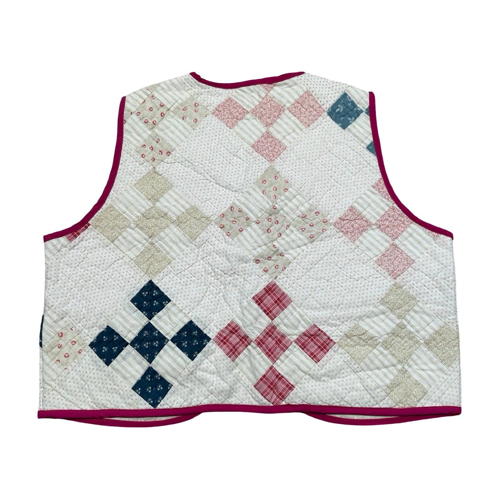 Checkered Patchwork Quilted Vest Reworks