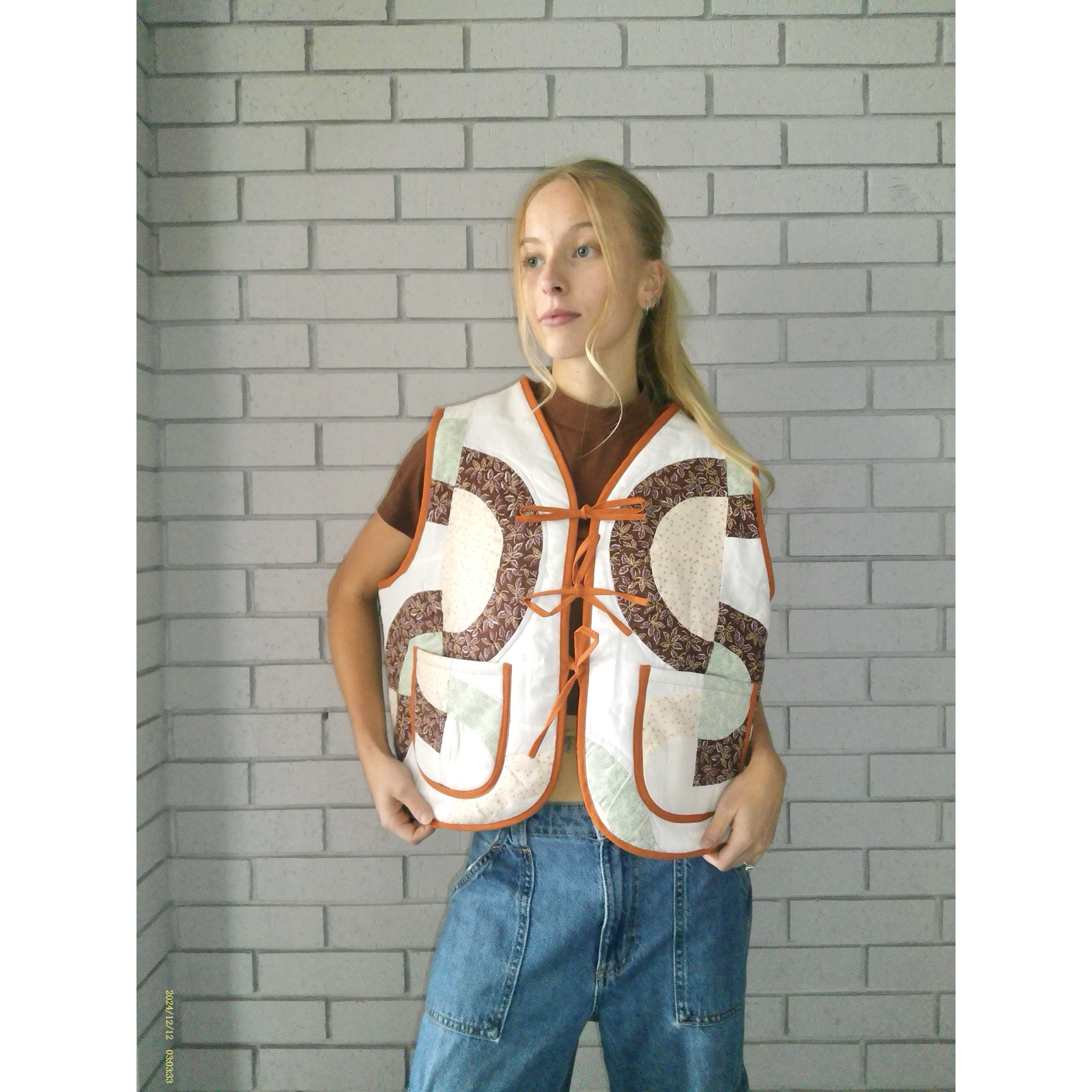 Soft Geometric Arches Quilted Vest Reworks