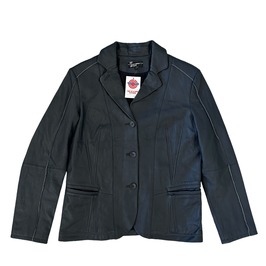 Black Rivet Large Leather Jacket
