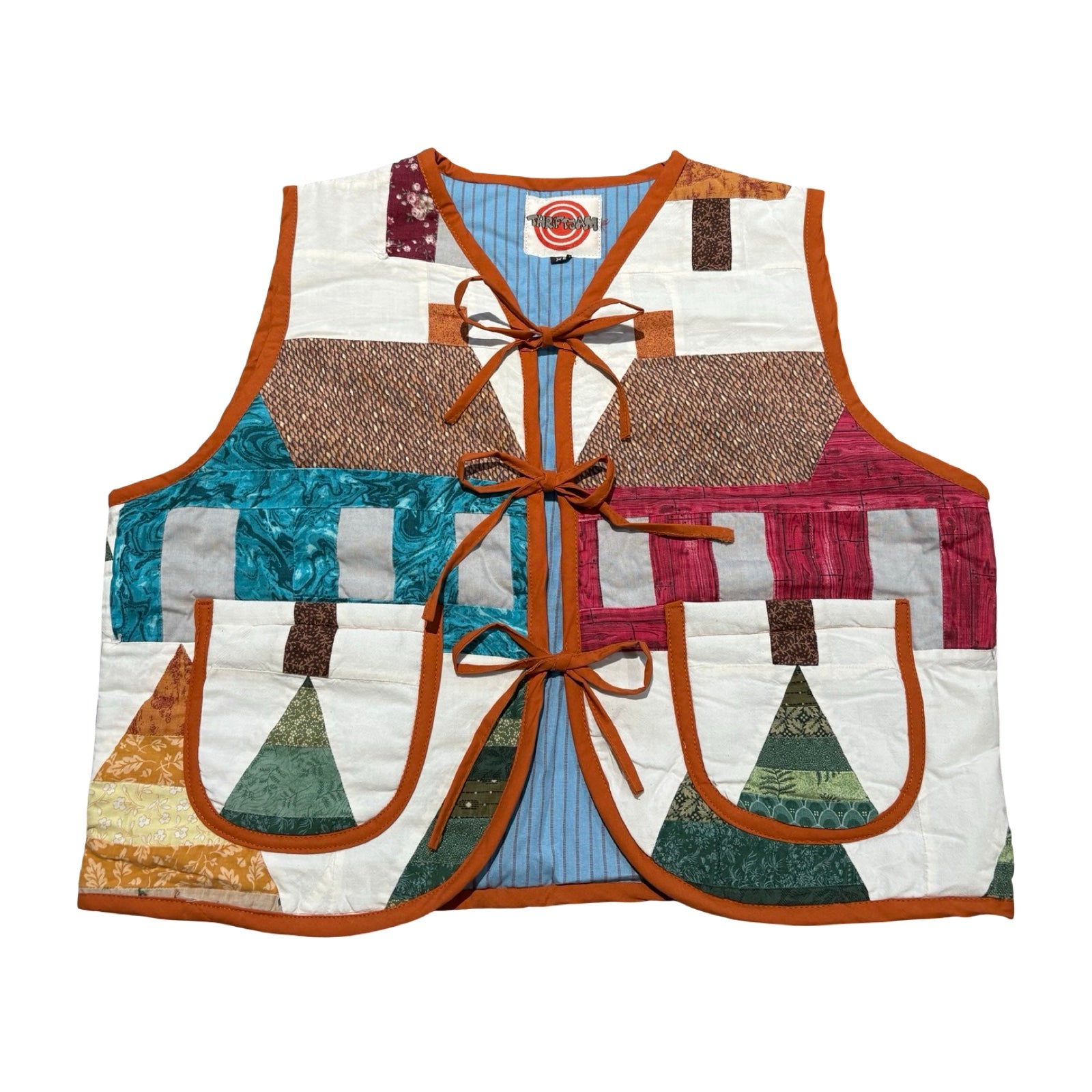 Geometric Landscape Quilted Vest Reworks