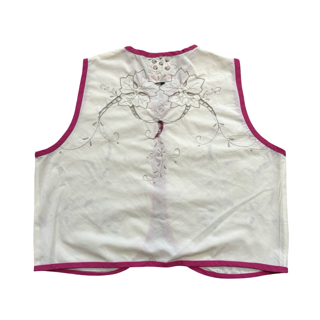 Leaves in Lace XS Linen Tie Top Rework