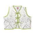 Lime Vines Large Linen Tie Top Rework