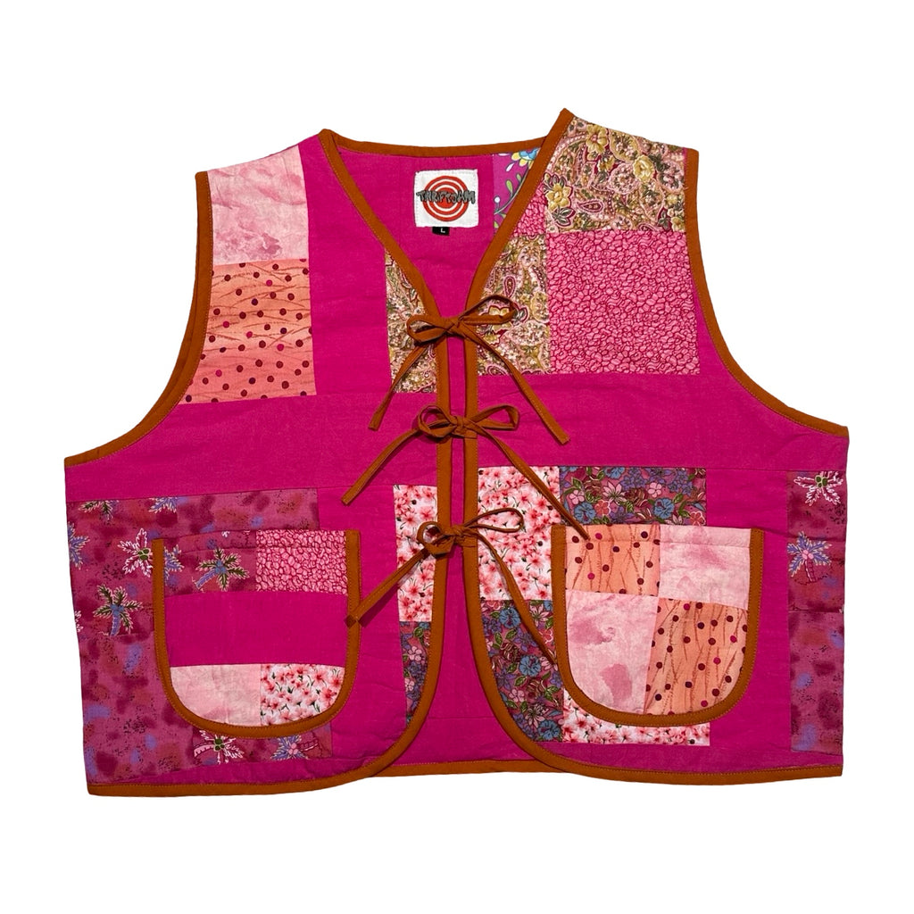 Hot Pink! Large Quilted Vest Rework