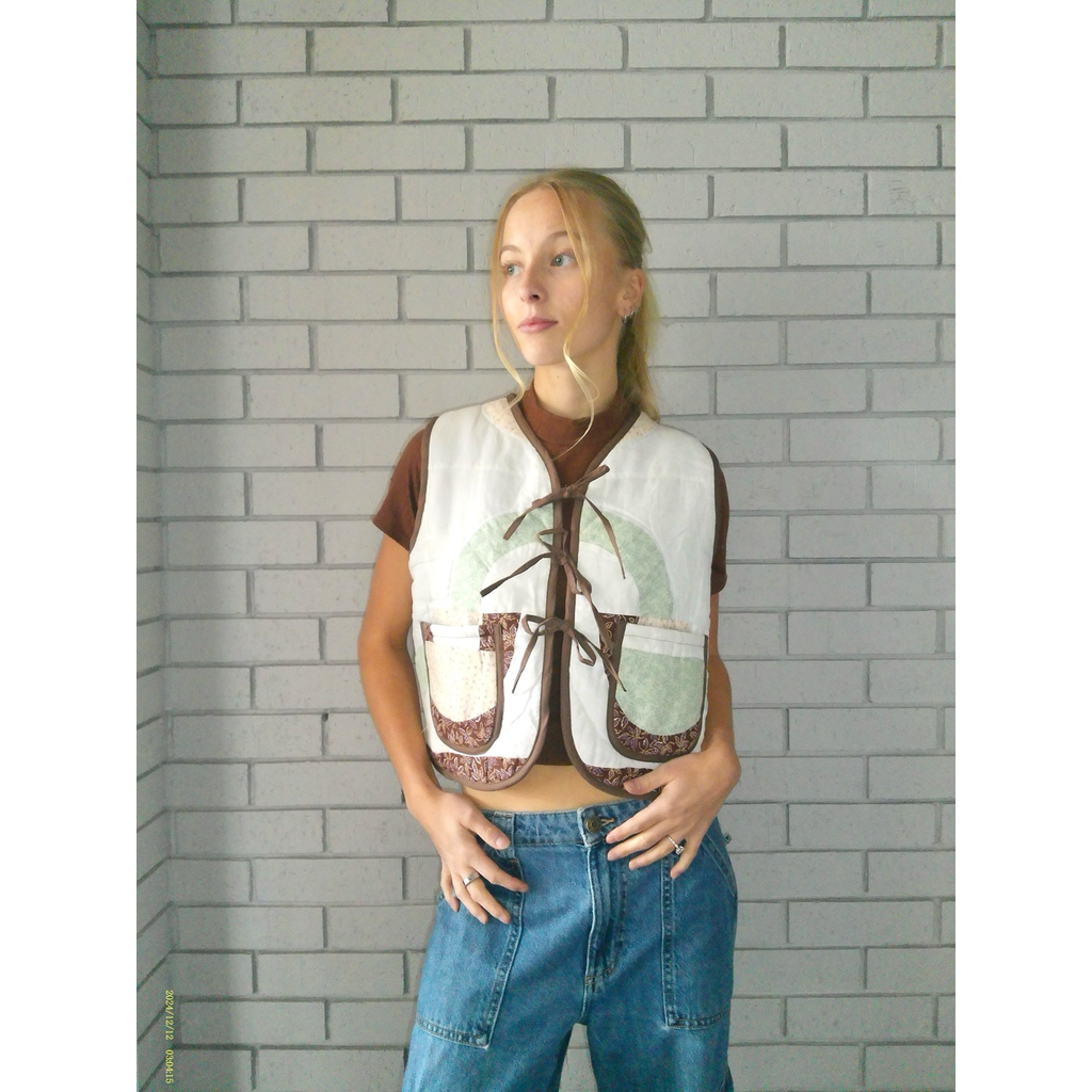 Soft Geometric Arches Quilted Vest Reworks
