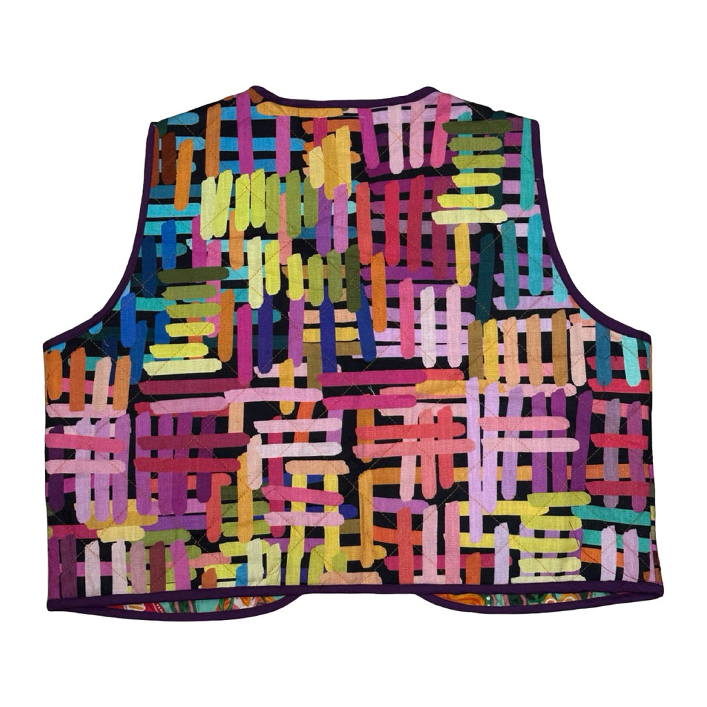 80's Funk! Large Quilted Vest Rework
