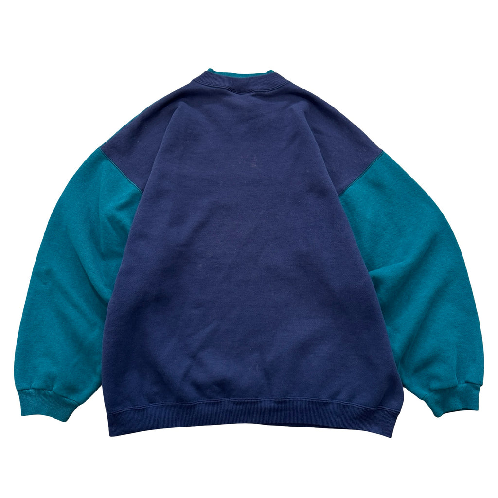 Blue Colorblock XL Crewneck