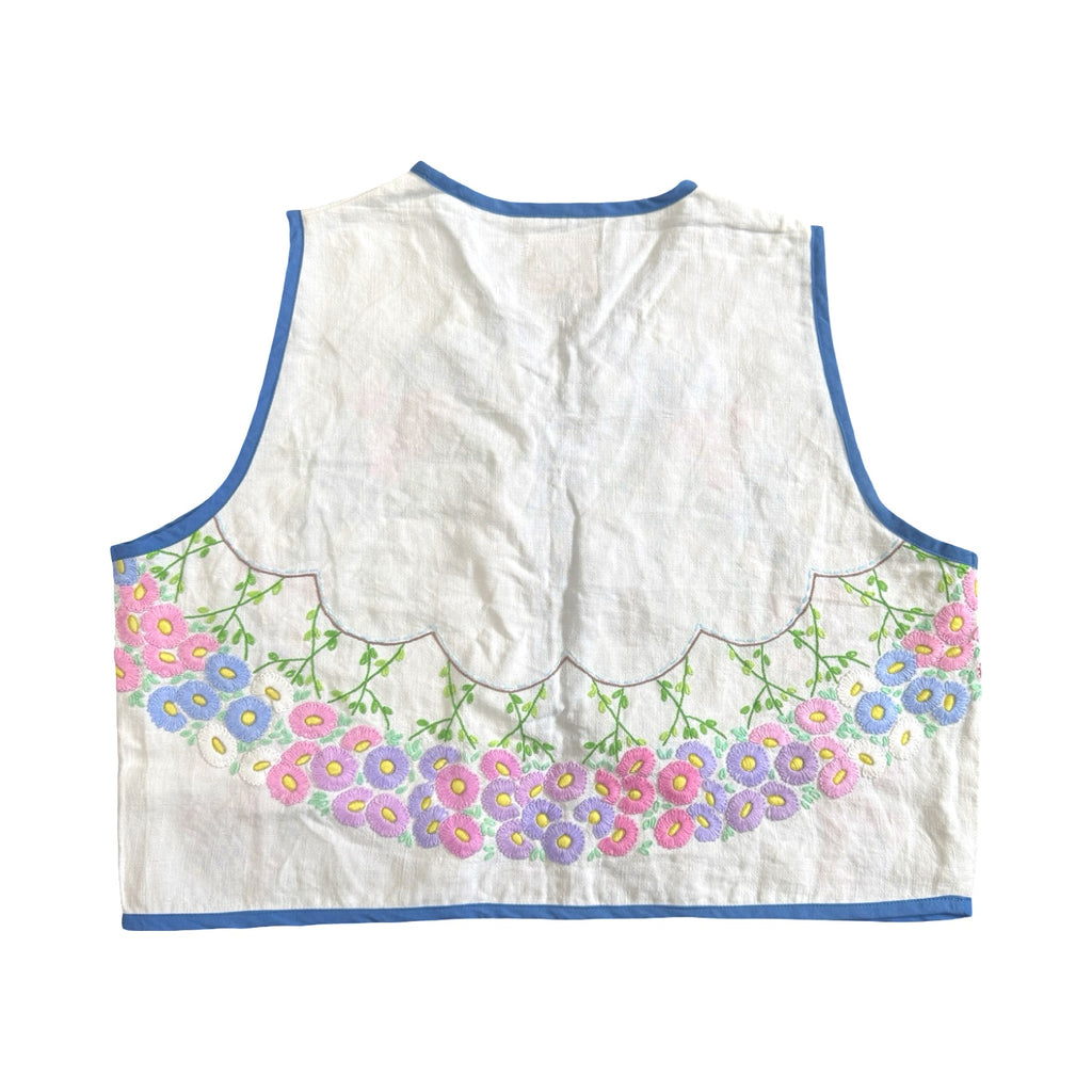 Pastel Florals Large Linen Tie Top Rework