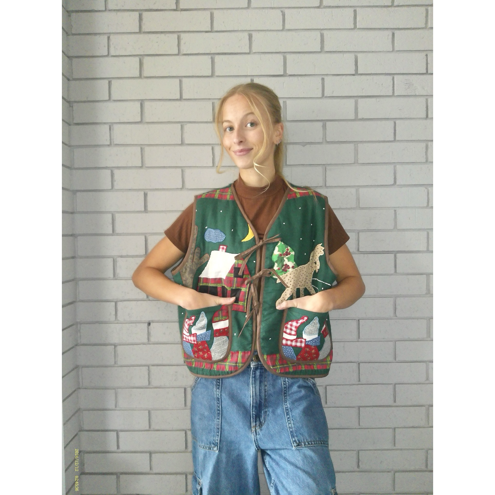 Holiday Landscape Quilted Vest Reworks