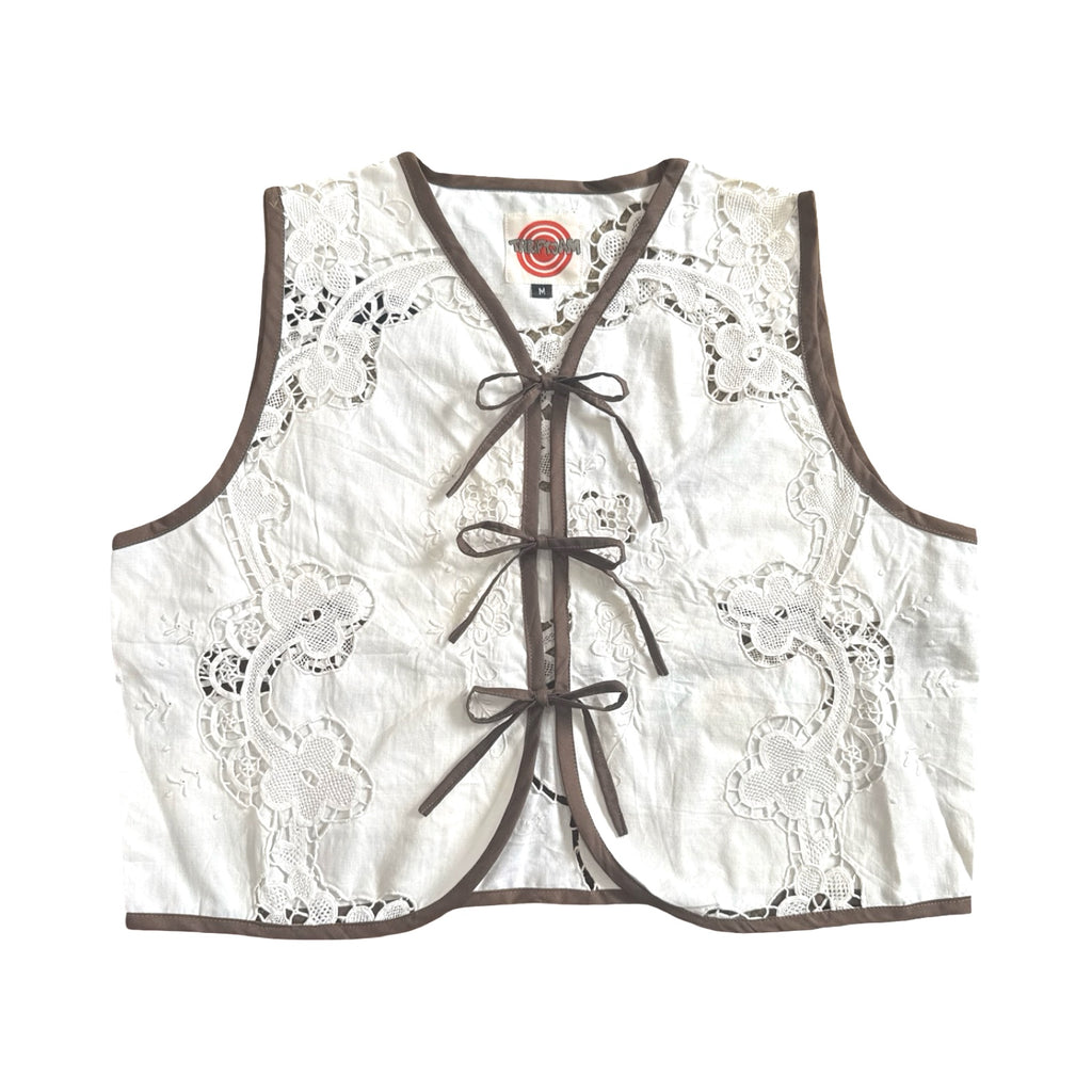 Ivory Garden Medium Linen Tie Top Rework