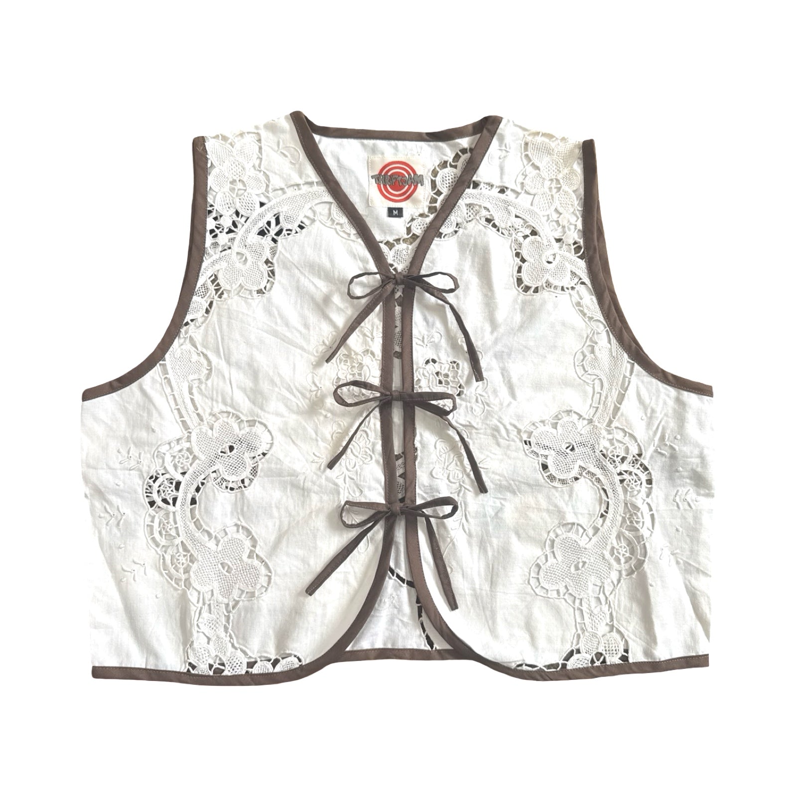 Ivory Garden Medium Linen Tie Top Rework