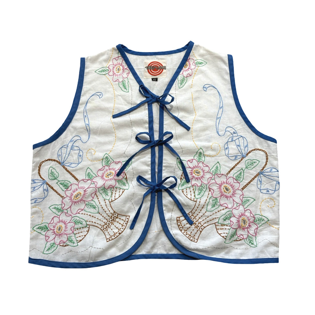 Baskets & Bows XS Linen Tie Top Rework