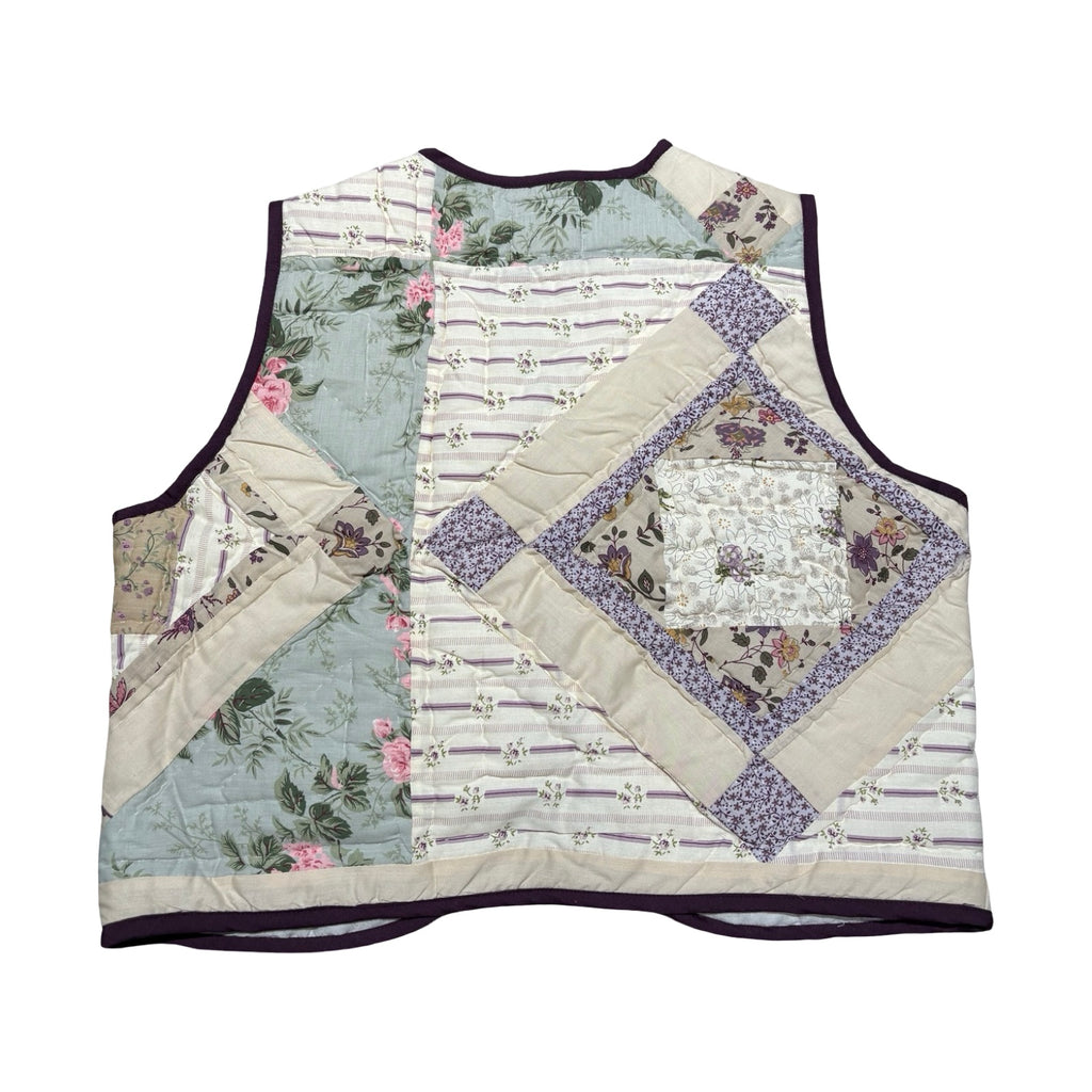Cool Toned Florals Quilted Vest Reworks