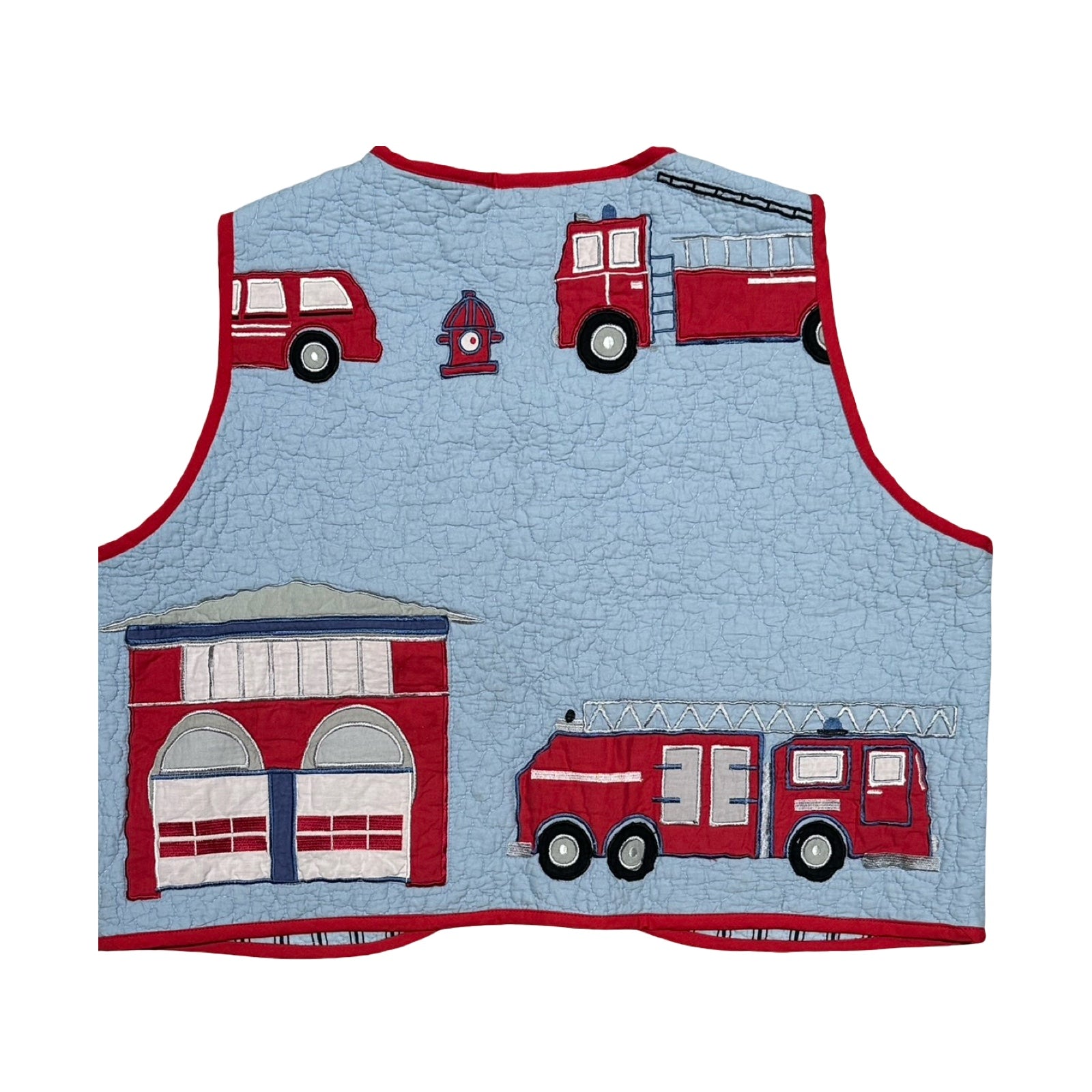 Firetruck Large Quilted Vest Rework