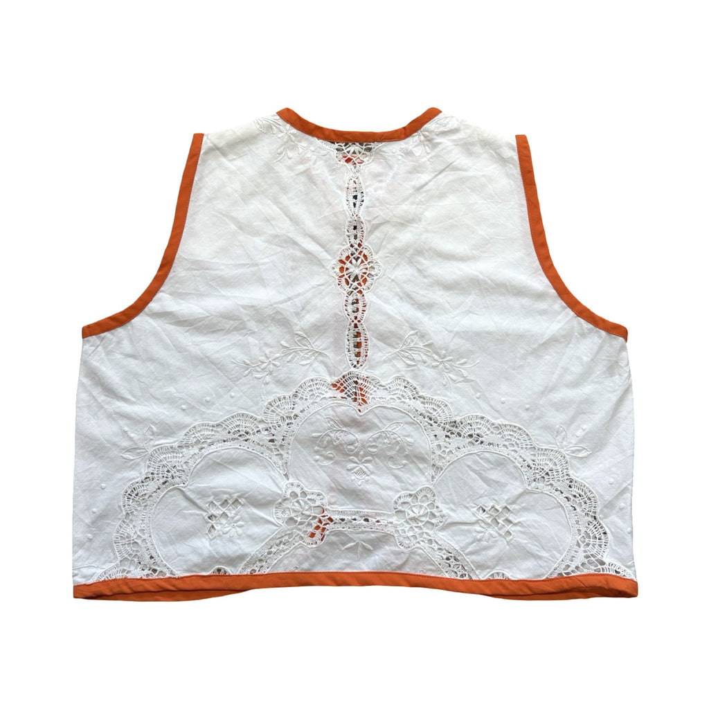 Orange & Lace XS Linen Tie Top Rework
