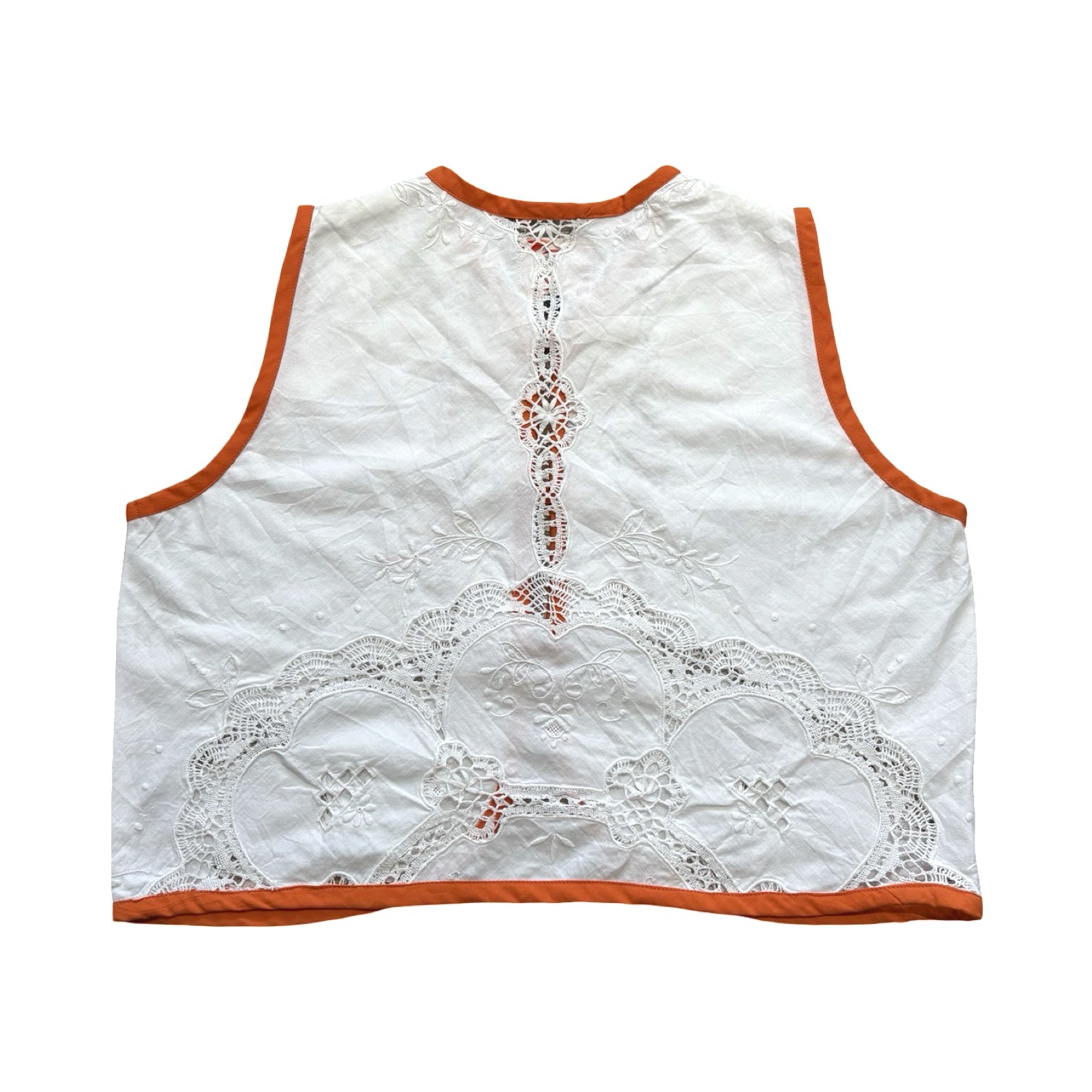 Orange & Lace XS Linen Tie Top Rework