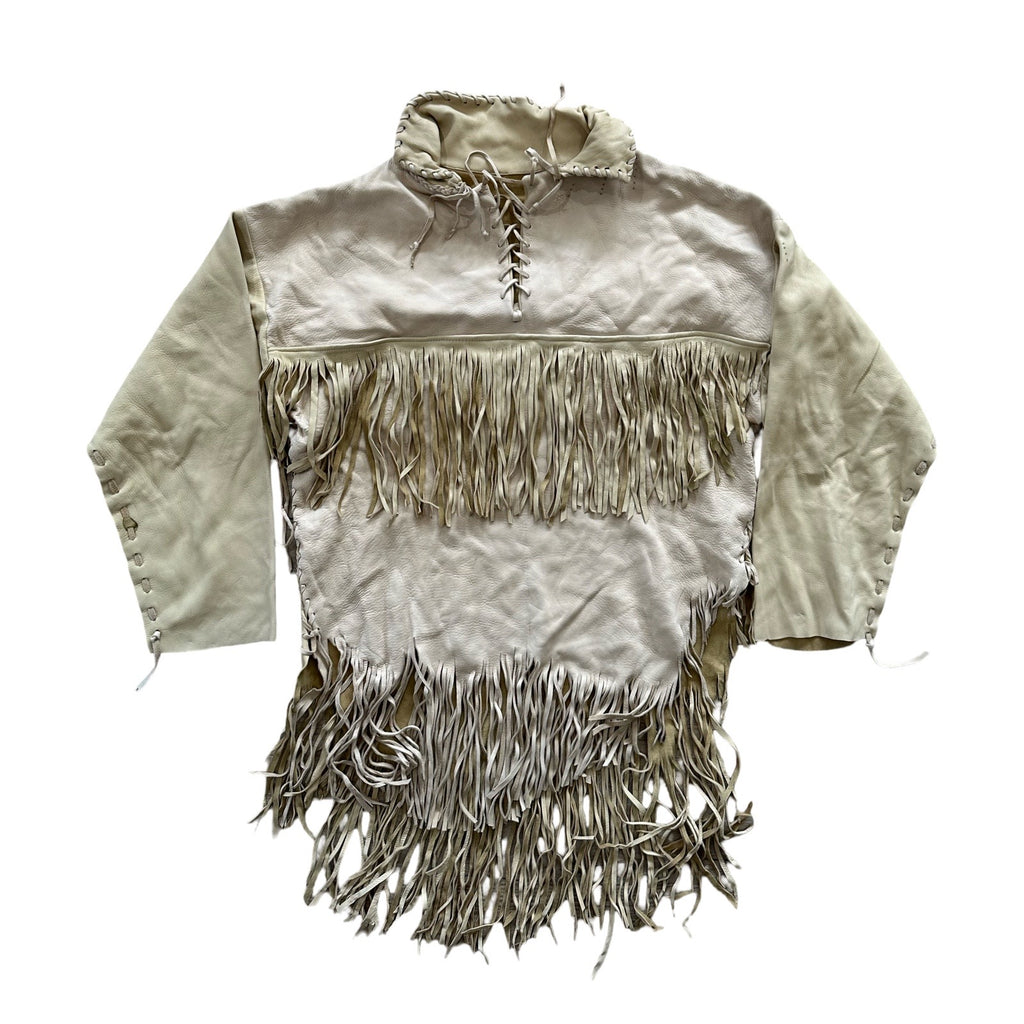 Cream Suede XL Fringe Jacket