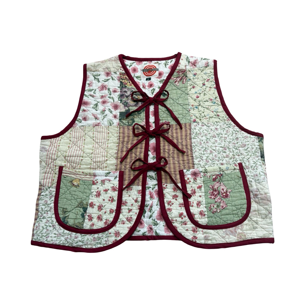 Dainty Florals Small Quilted Vest Rework