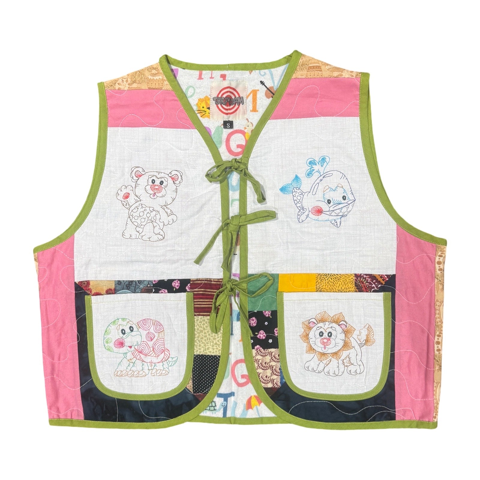 Animal Mosaic Small Quilted Vest Rework