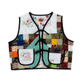 Children's Book Mosaic Medium Quilted Vest Rework