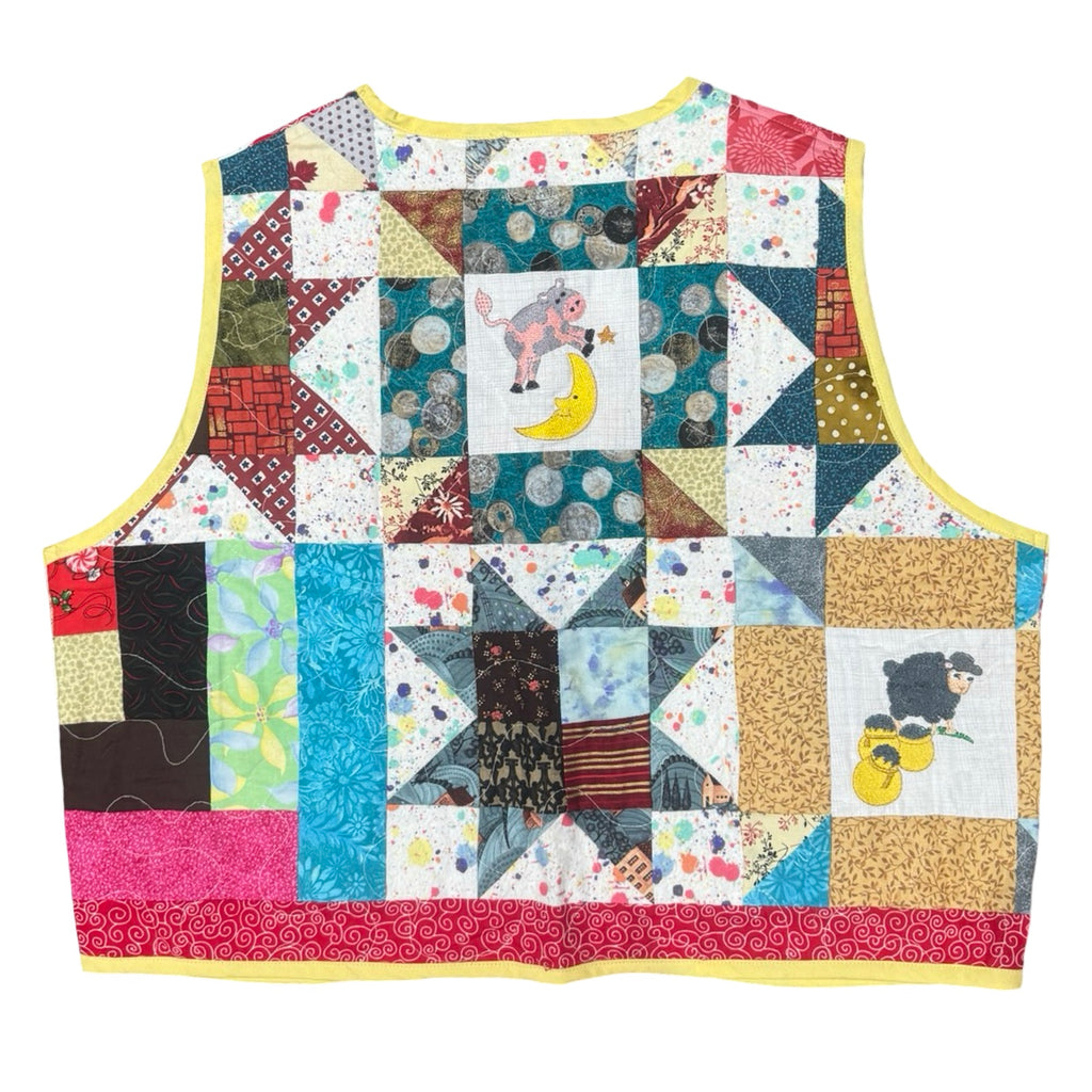 Storybook Mosaic Medium Quilted Vest Rework