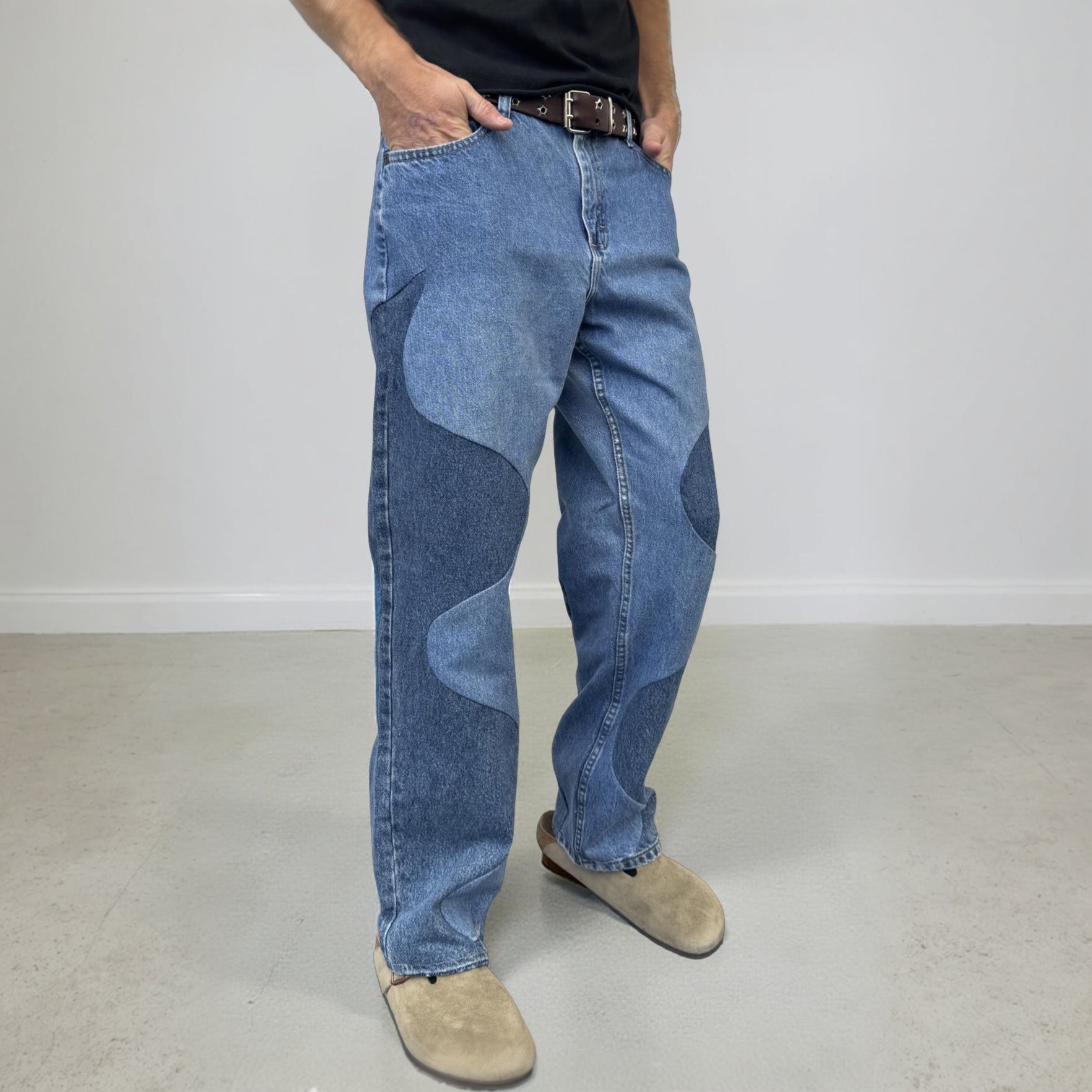 Wavecut Jeans - ThriftJam Reworked Denim Straight Leg Pants