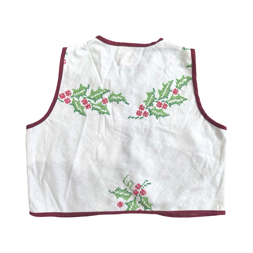 Mistletoe Medium Linen Tie Top Rework
