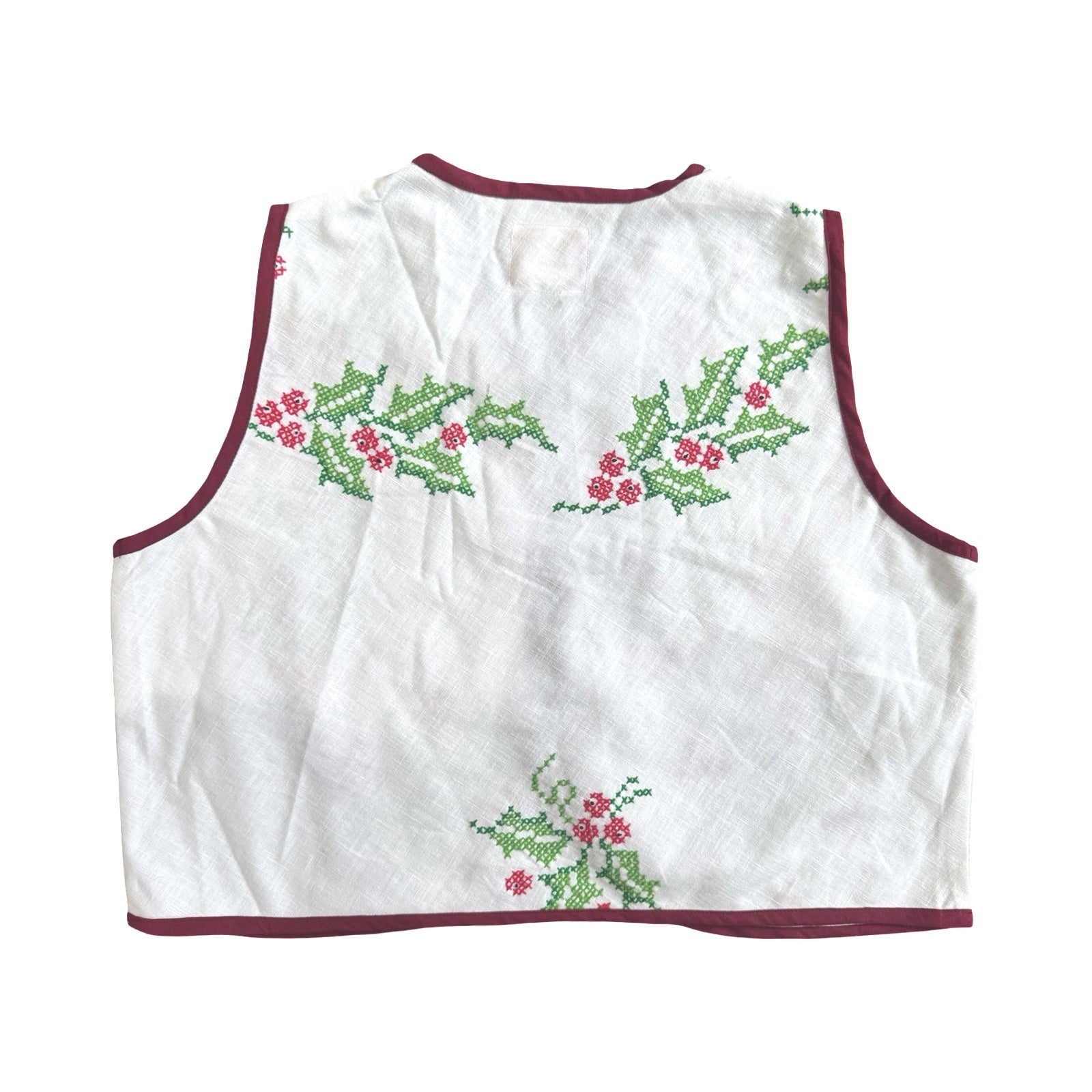 Mistletoe Medium Linen Tie Top Rework