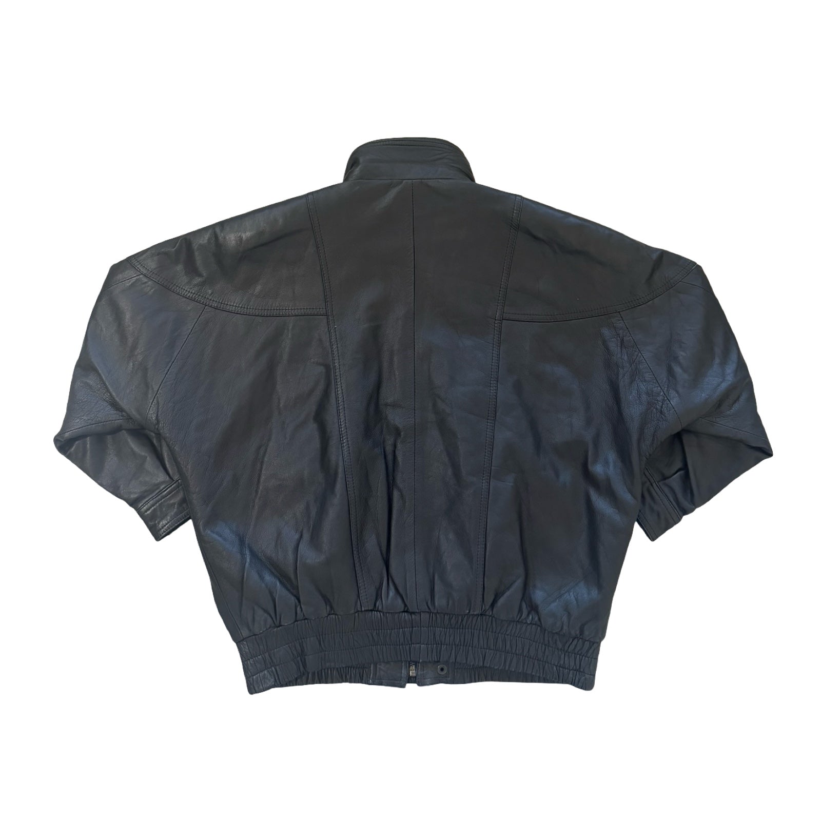 Black Bomber Medium Leather Jacket