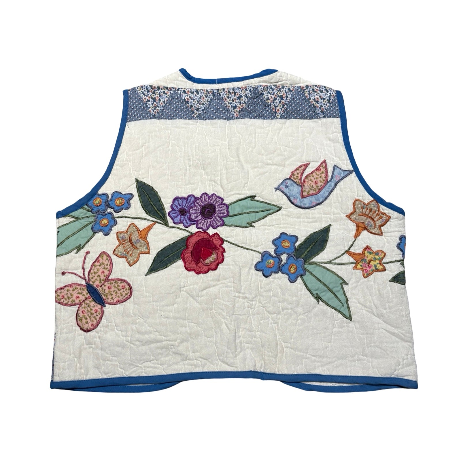 Embroidered Florals Quilted Vest Rework