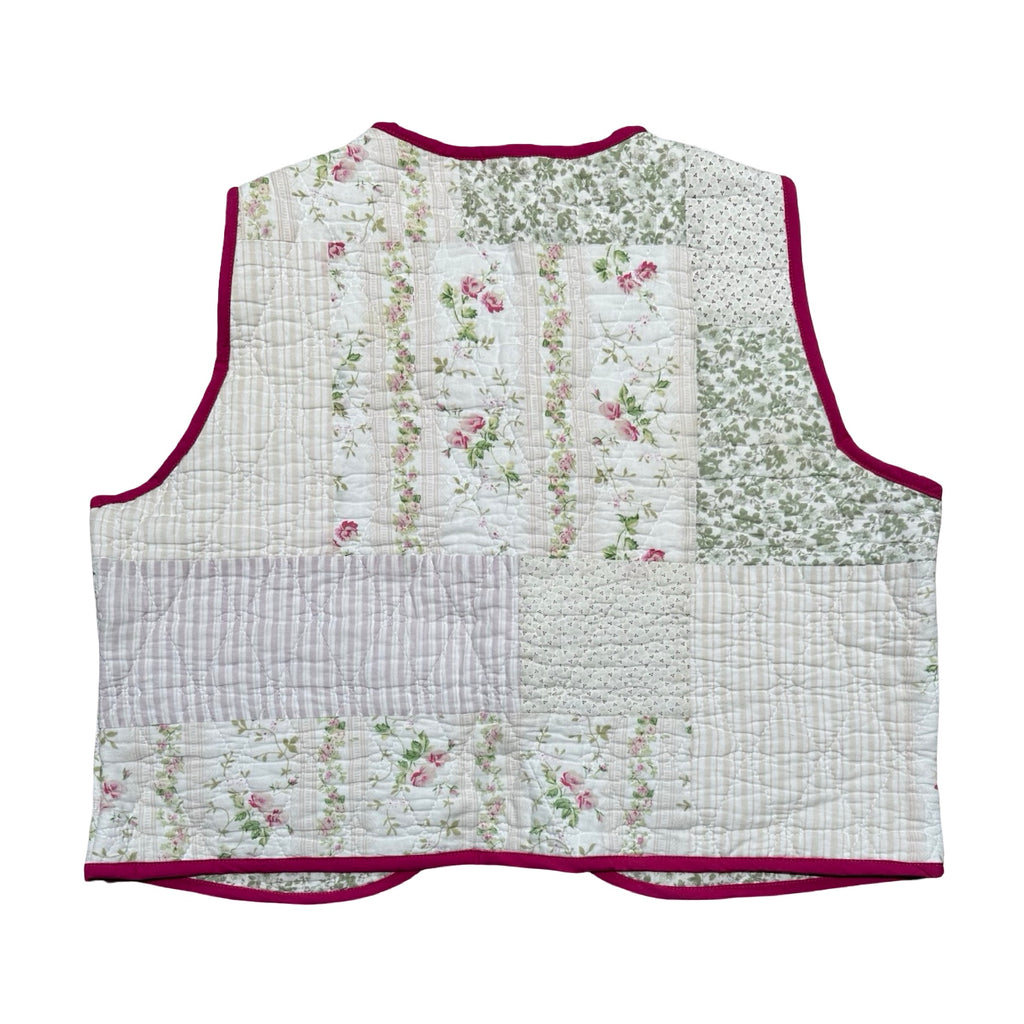 Muted Spring Florals Quilted Vest Reworks