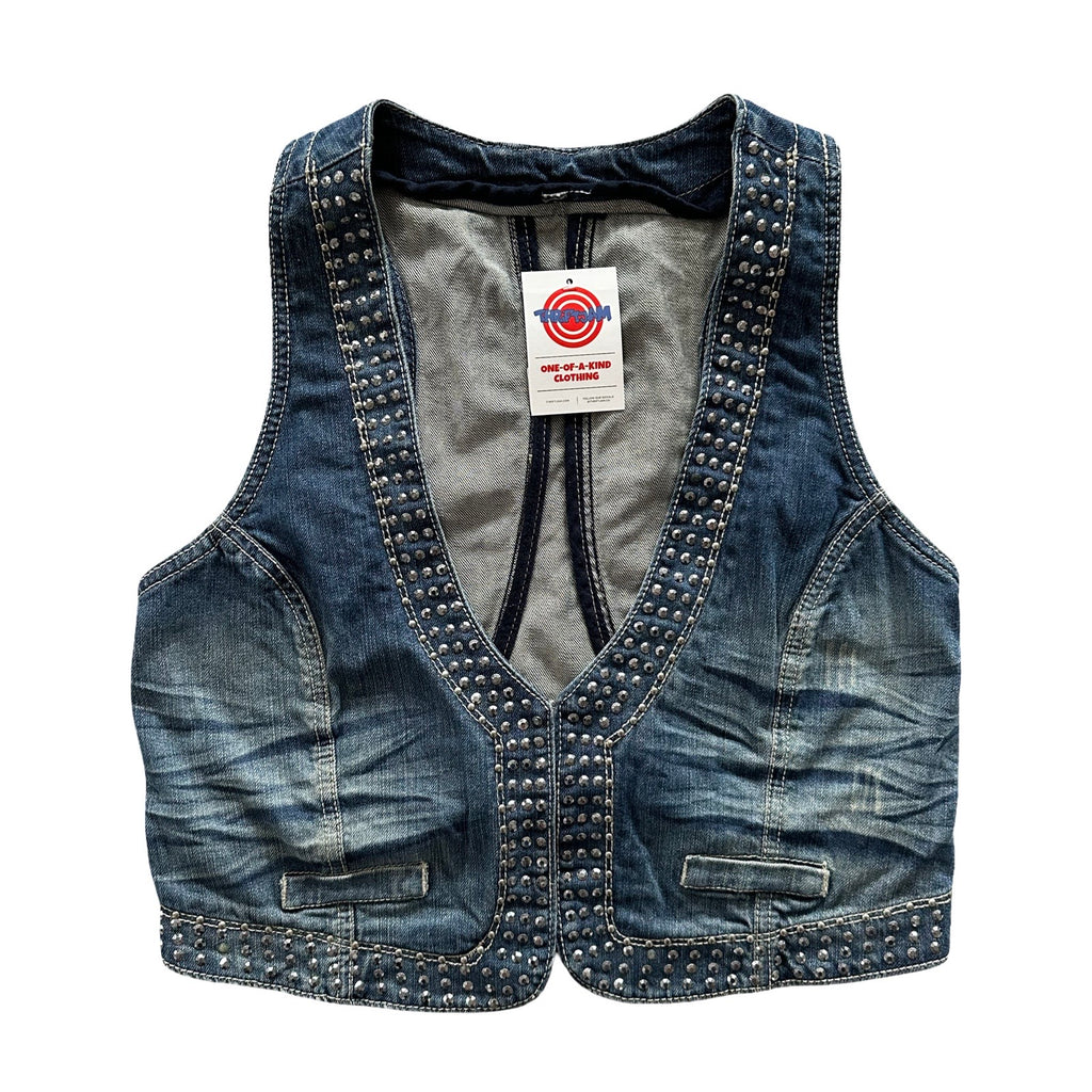 Rhinestone Medium Denim Vest